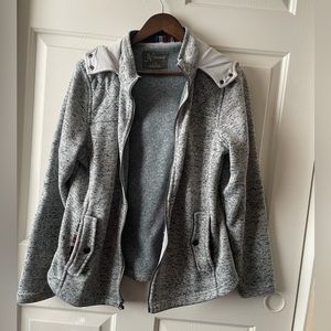 Natural- Zip Up Women’s Hooded Jacket: Size L